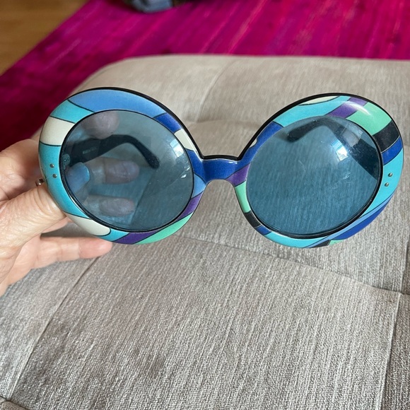 🔥 🕶 EMILIO PUCCI 1960s Vintage Round Sunglasses - Picture 2 of 7